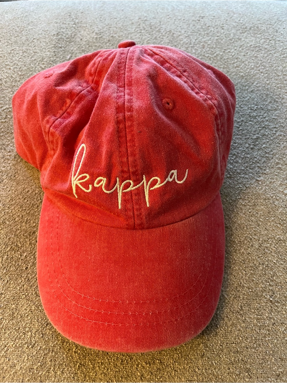 Kappa Kappa Gamma “Kappa” Script Logo Pink Baseball Cap